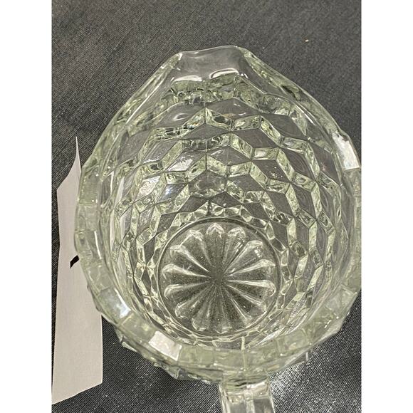 VTG Fostoria American Pressed Clear Glass CREAMER Cubist pattern EUC - Picture 7 of 14
